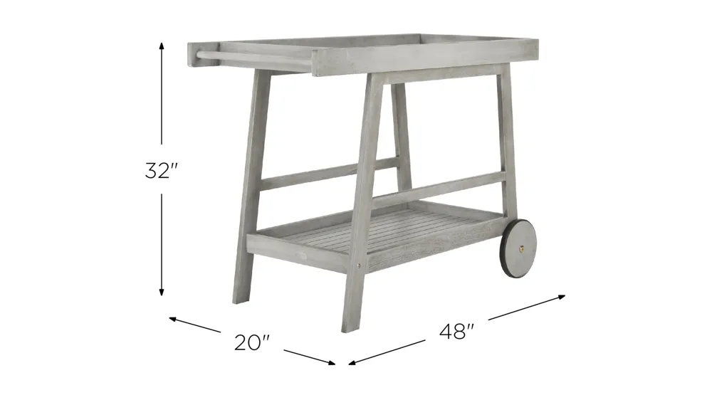 Ellis Outdoor Bar Cart Dimensions