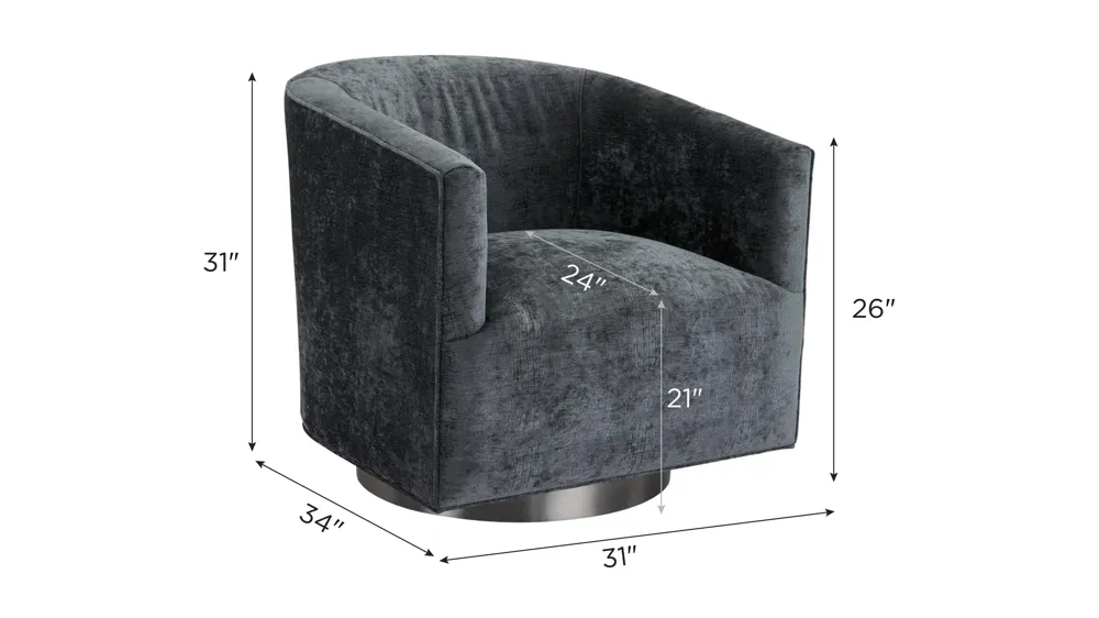 Celia Accent Swivel Chair Dimensions