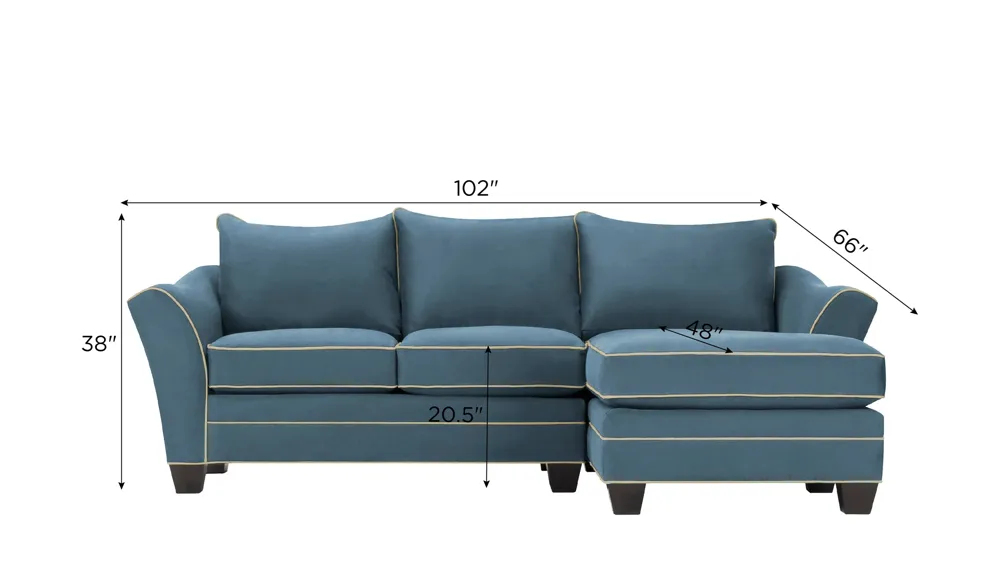 Foresthill 2-pc. Right Hand Chaise Sectional Sofa Dimensions