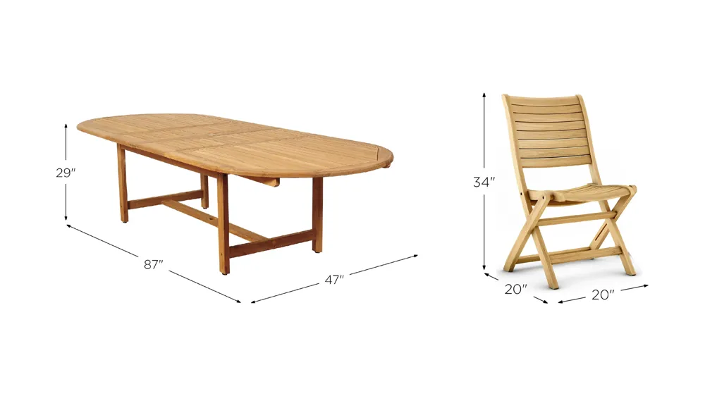 Campos 13-pc Oval Extendable Patio Dinig Table Set Dimensions