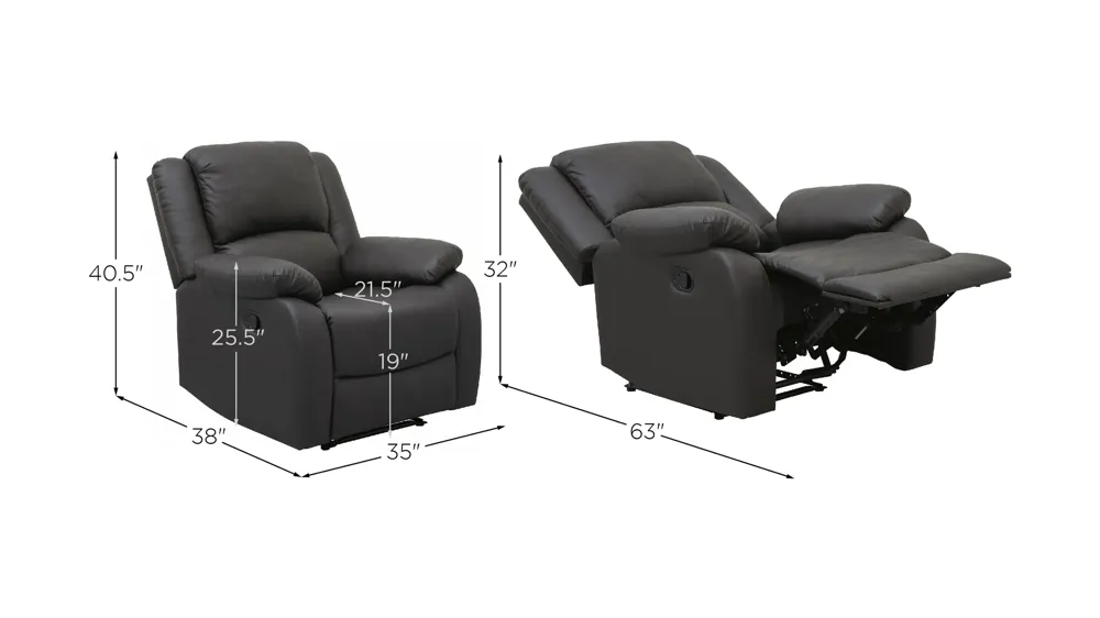 Calla Manual Recliner Dimensions