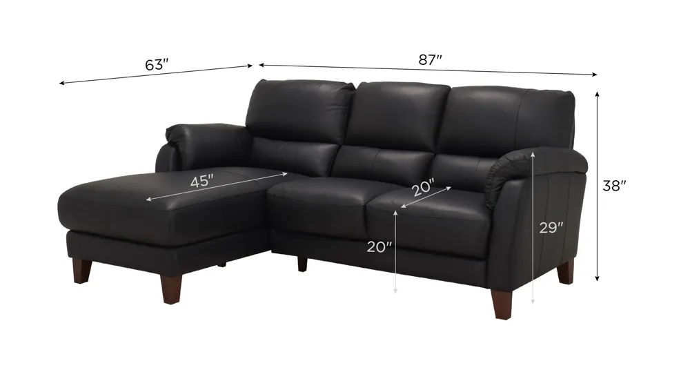 Harmony 2-pc. Sectional Dimensions