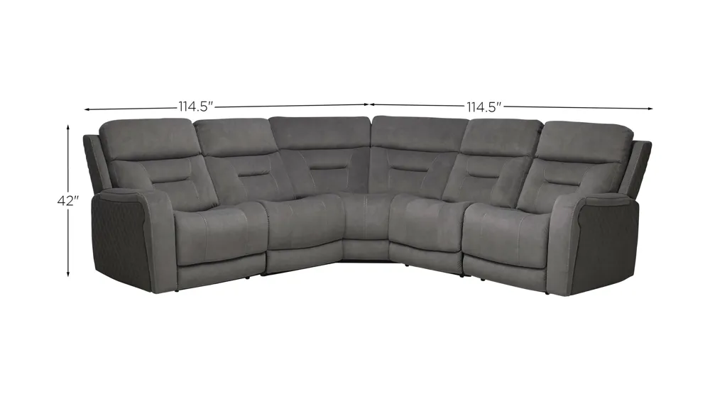 Irving 5-pc. Triple Power Sectional Dimensions