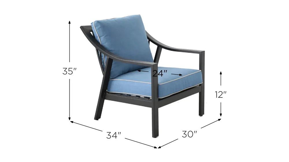 Genoa Outdoor Club Chair - Set of 2 Dimensions