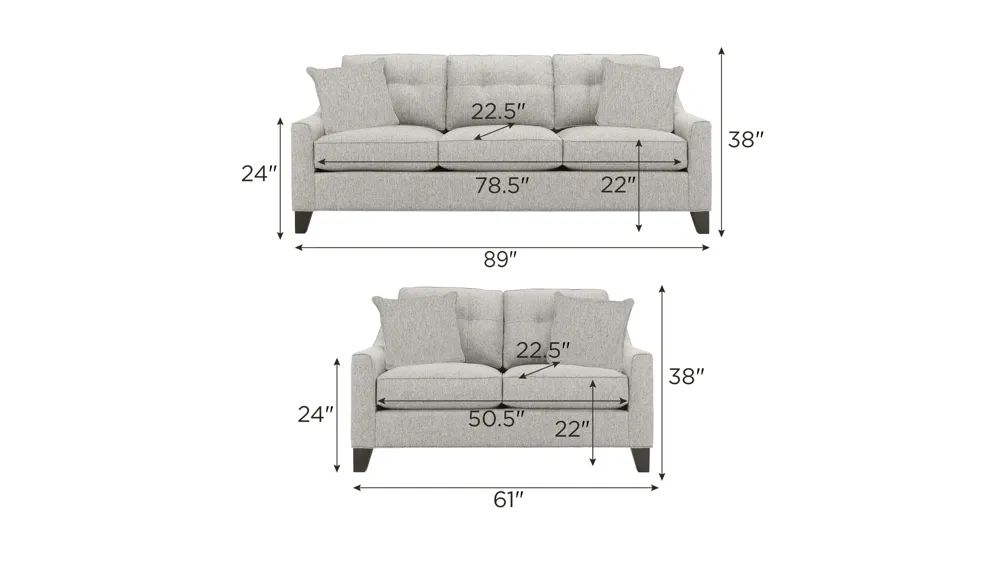 Carmine Living Room Set Dimensions