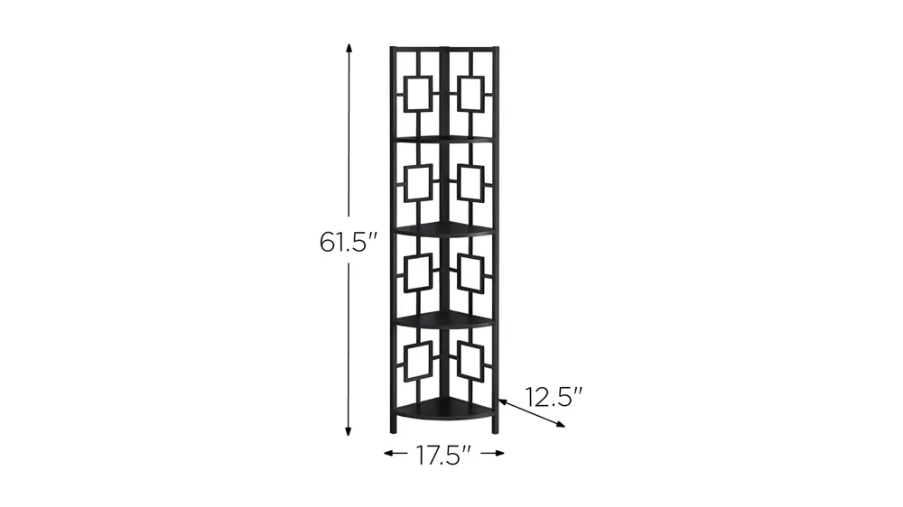 Malika Metal Corner Bookcase Dimensions