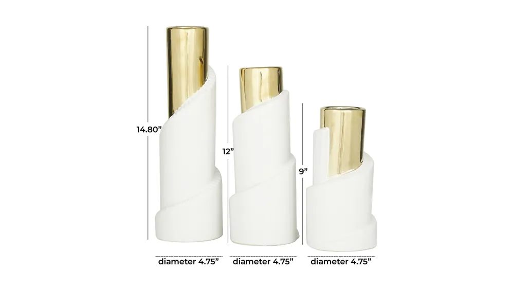 Ivy Collection Y2K Vase Set of 3 Dimensions