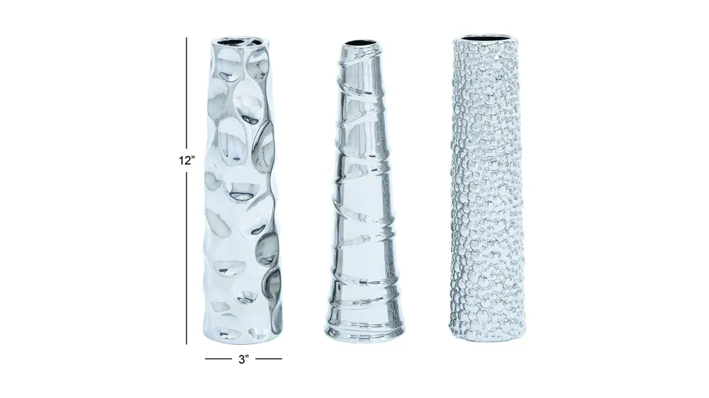 Ivy Collection Vilku Vase Set of 3 Dimensions