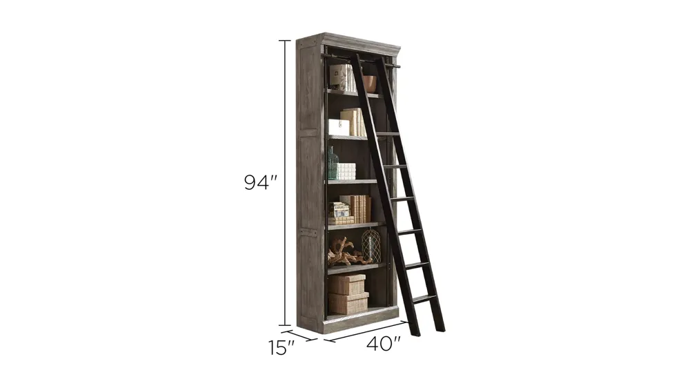 Avondale 94" Tall Bookcase w/Ladder Dimensions