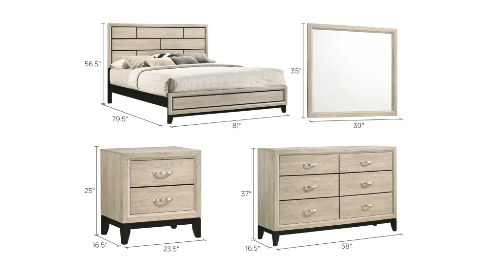 Akerson 4 pc. Panel Bedroom Set Dimensions