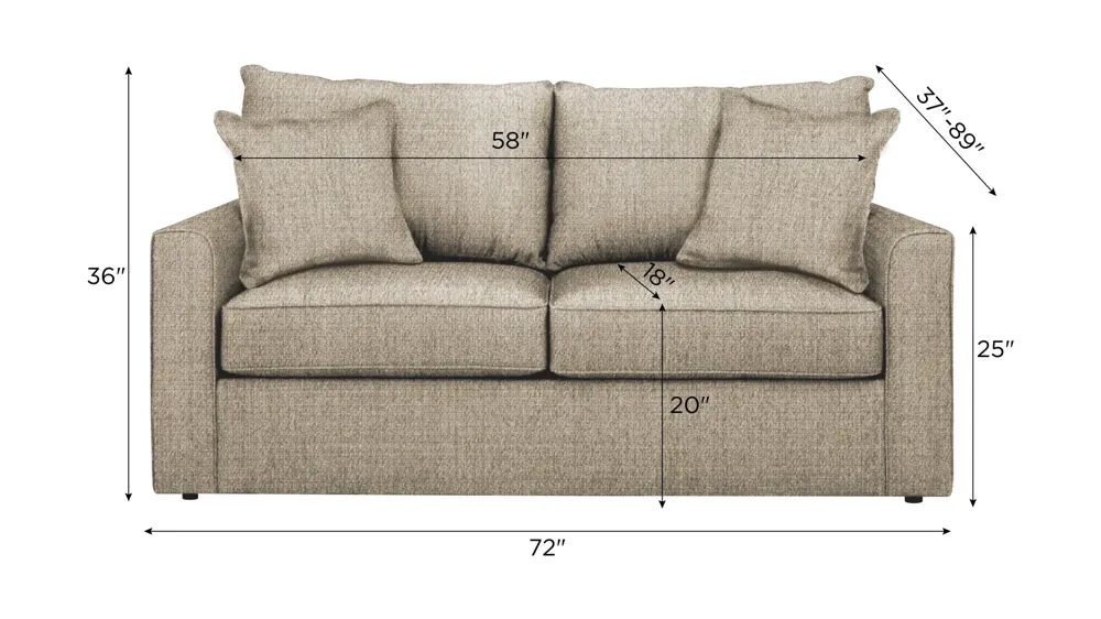 Trayce Chenille Full Sleeper Sofa Dimensions