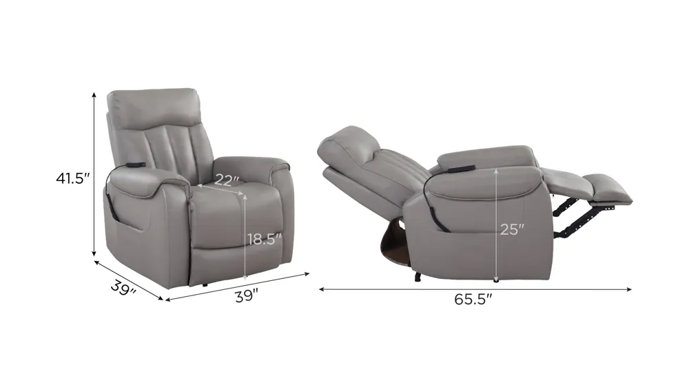 Hyatt Power Lift Recliner w/ Power Headrest Dimensions