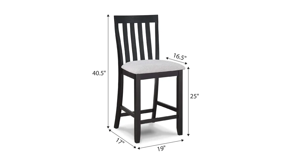 Delfin Counter-Height Stool - Set 2 Dimensions