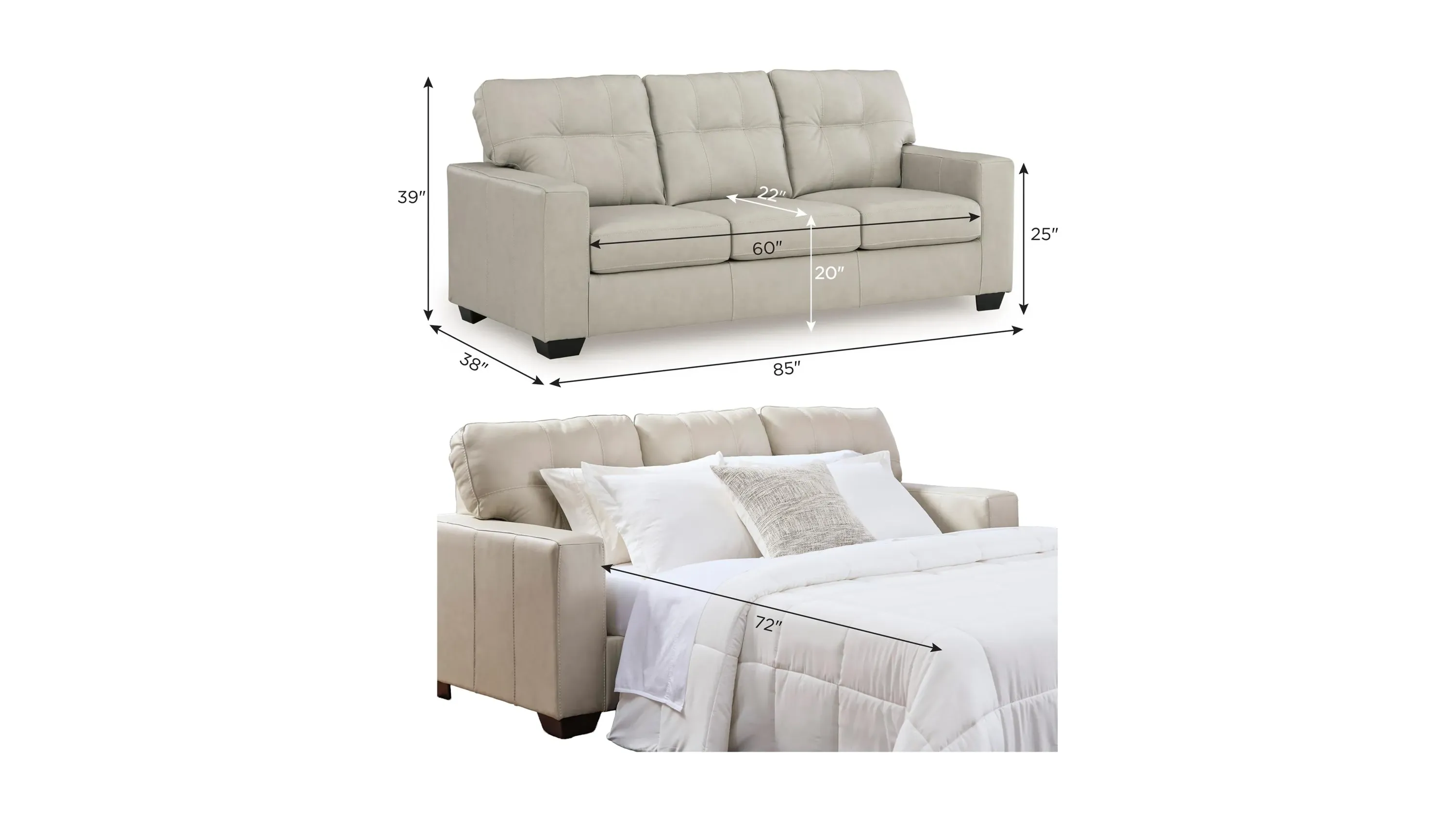 Arvell Leather Queen Sleeper | Raymour & Flanigan