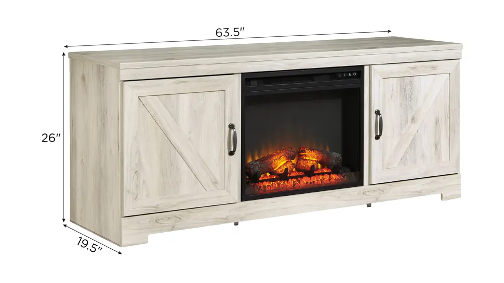 Bellaby TV Console w/ Fireplace Dimensions