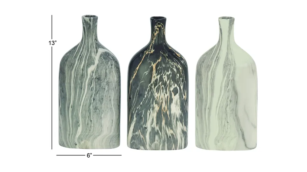 Ivy Collection Schattentor Vase Set of 3 Dimensions