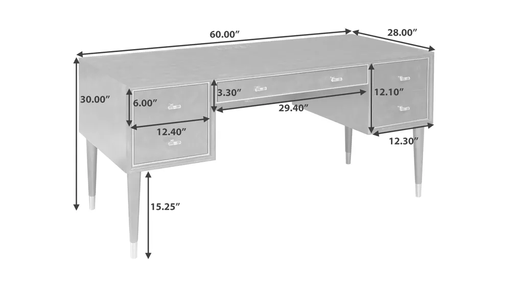 Ramble Writing Desk w/Charging Port Dimensions