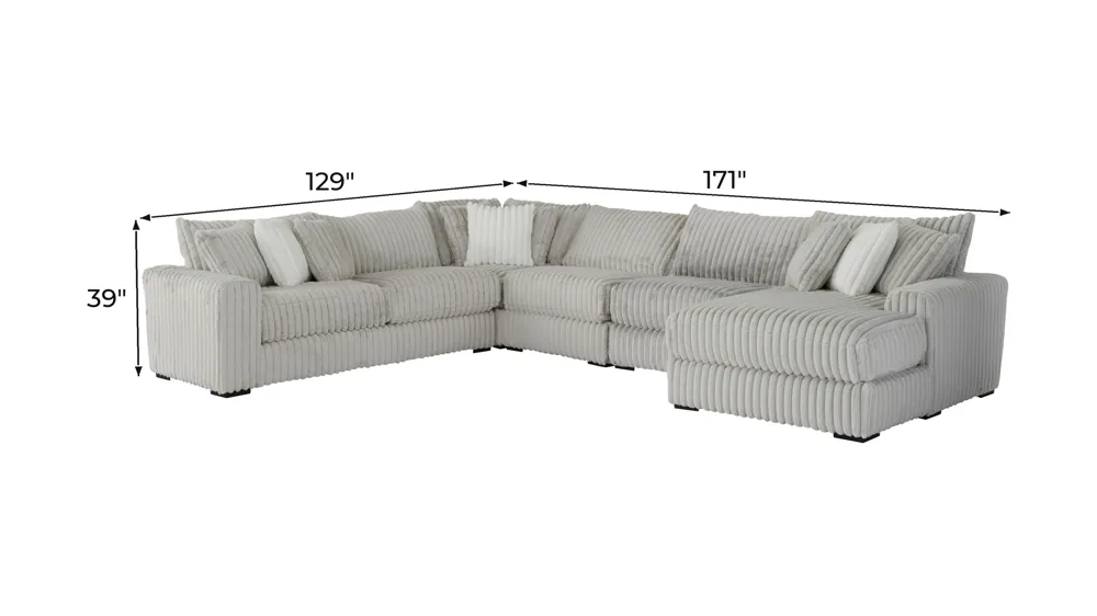 Onyx Moon 5-pc. Sectional Dimensions