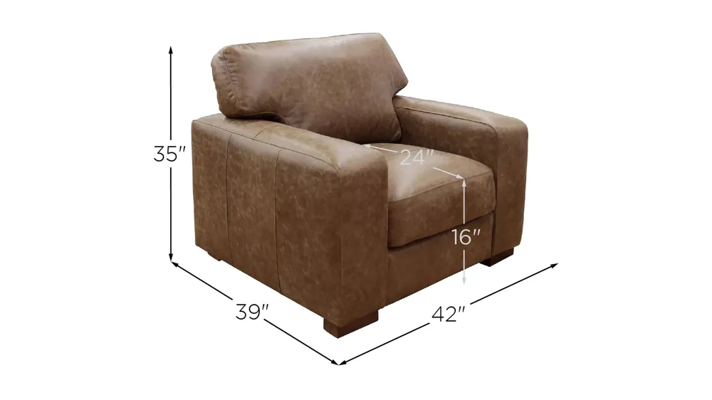 Westwood Leather Armchair Dimensions