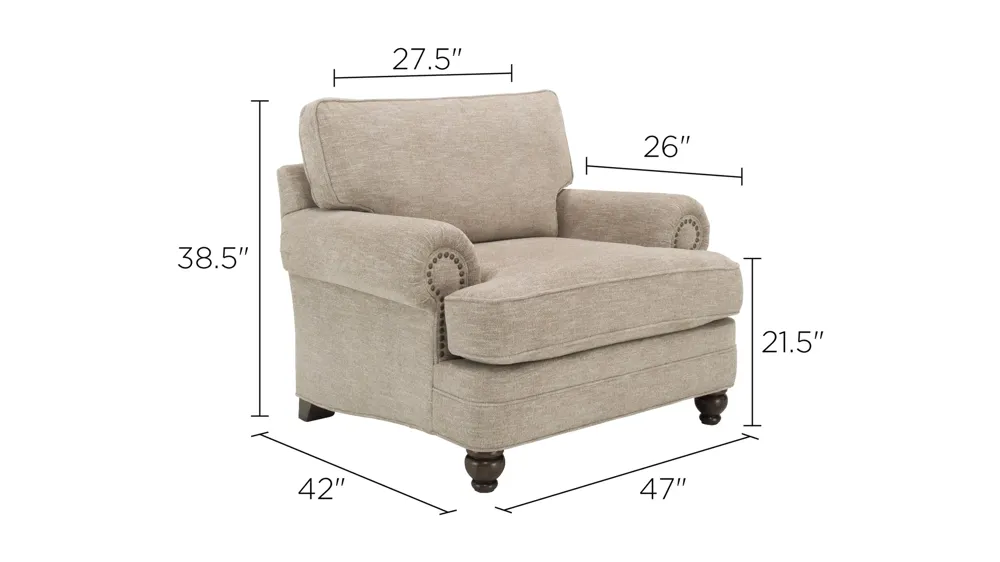 Tifton Chenille Chair Dimensions