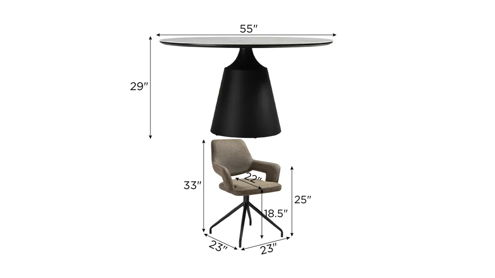 Penny 7-pc. Dining Set Dimensions