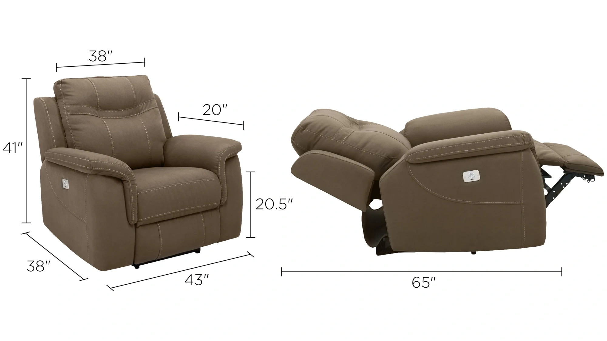 Stanfield Microfiber Power Recliner w/Power Headrest | Raymour 
