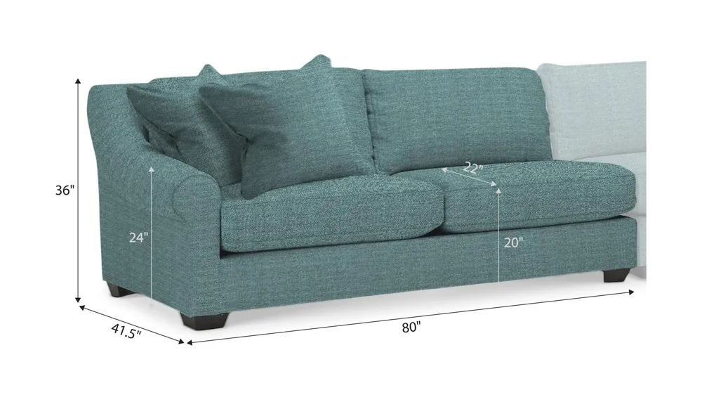 Thatcher Left Arm Facing Loveseat Dimensions