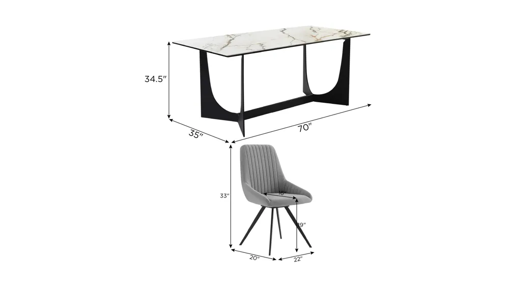 Esme Shilo 5-pc. Dining Set Dimensions