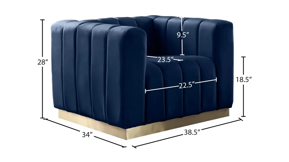 Marlon Velvet Chair Dimensions