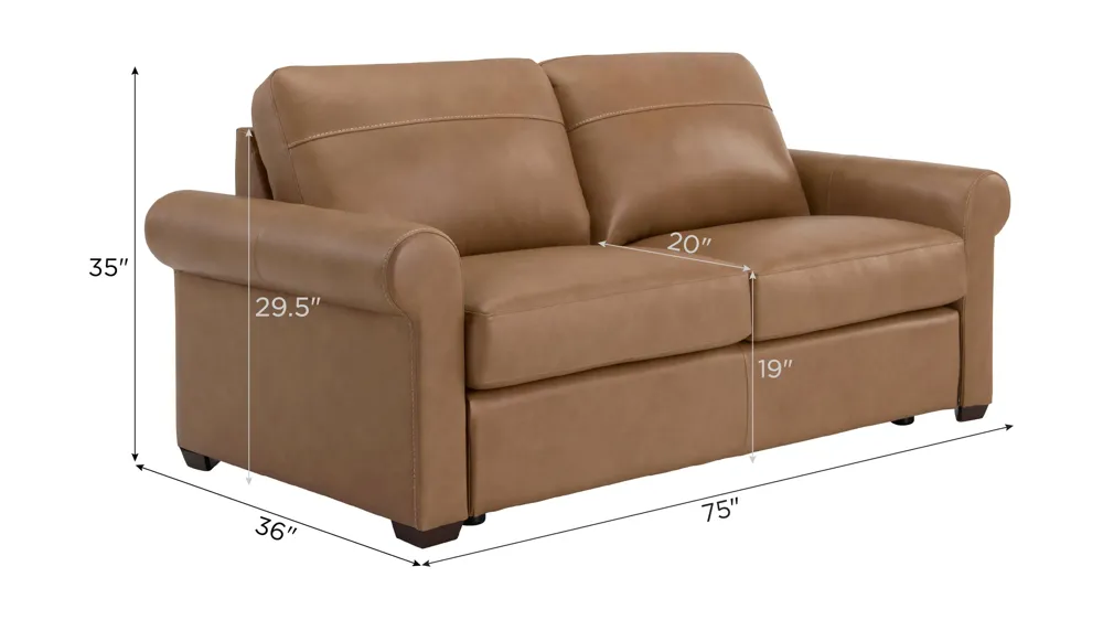 Harley 2-pc. Leather Sofa Dimensions