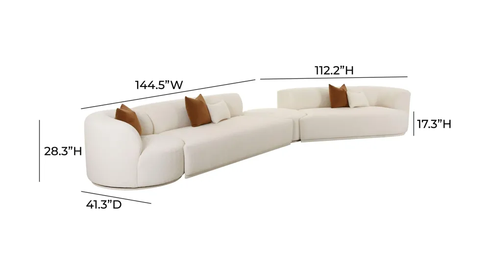 Fickle 4pc. Modular Sectional Dimensions
