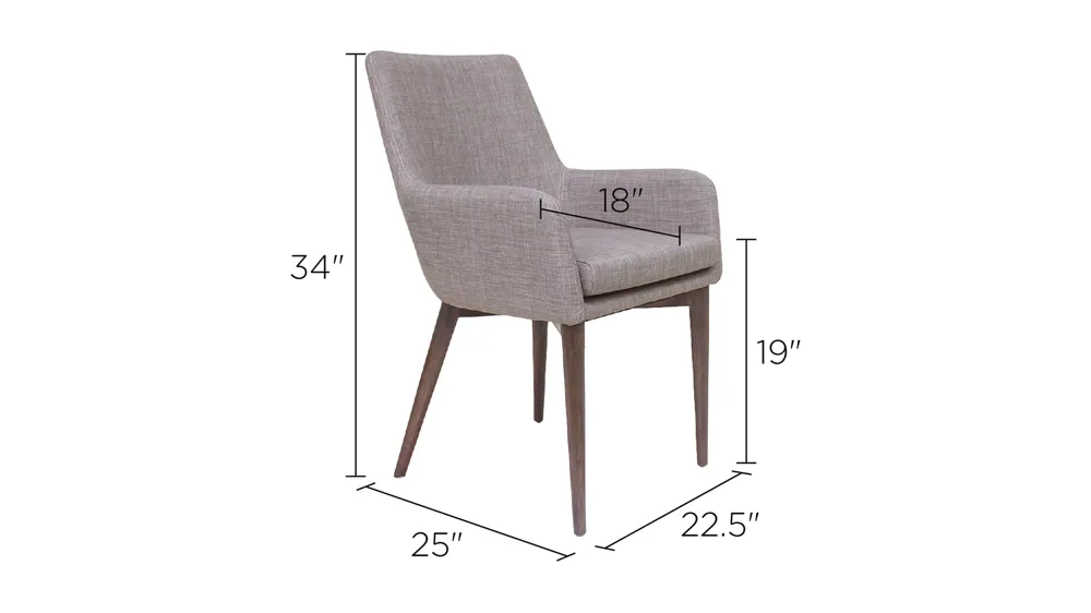 Fritz Arm Chair-Set of 2 Dimensions