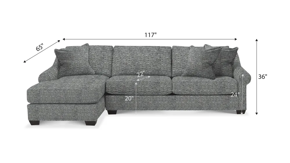 Thatcher 2-pc. Sectional Dimensions