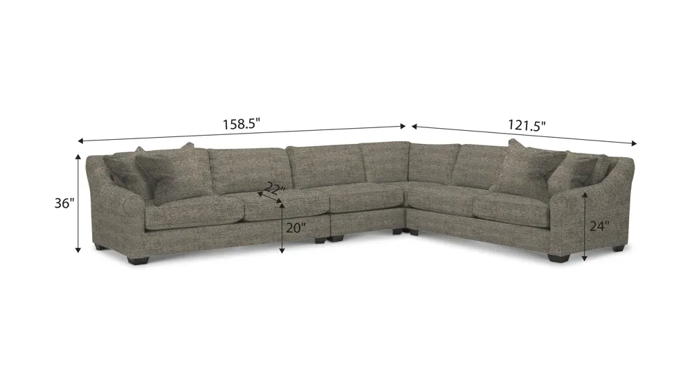 Thatcher 4-pc. Sectional Dimensions