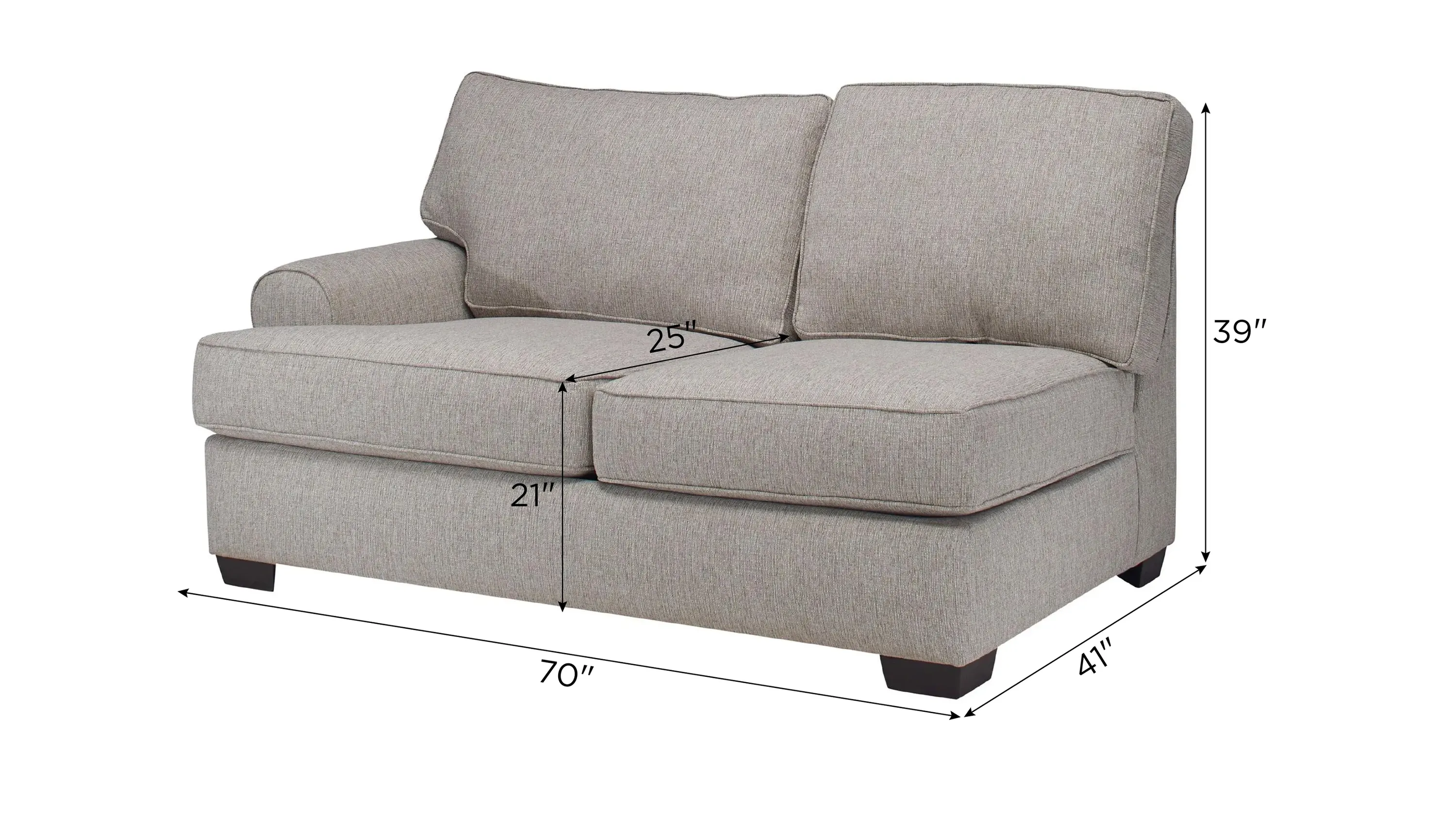 Suzanne Left Arm Facing Loveseat | Raymour & Flanigan