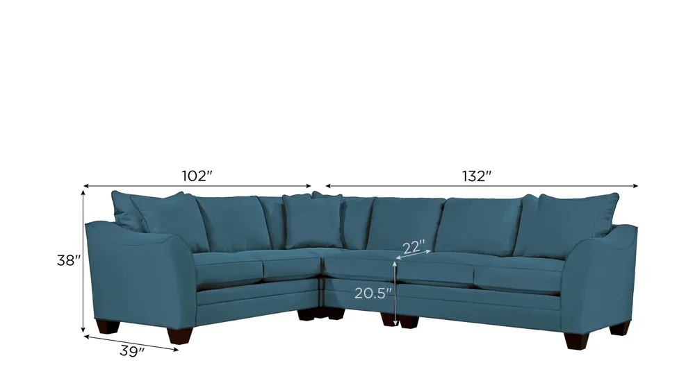 Foresthill 4-pc. Loveseat Sectional Sofa Dimensions