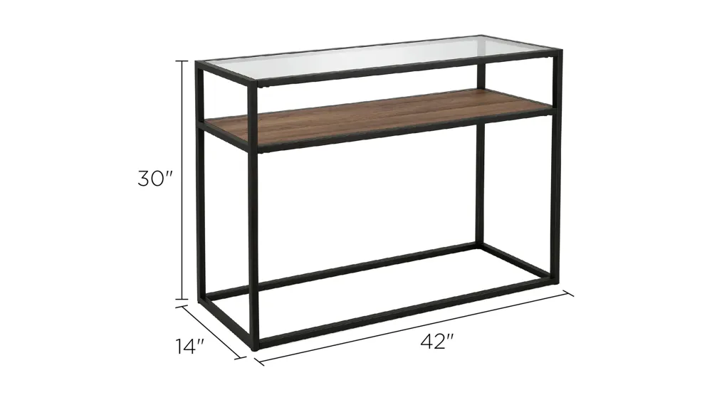 Addison Rustic Oak Rectangular Console Table Dimensions