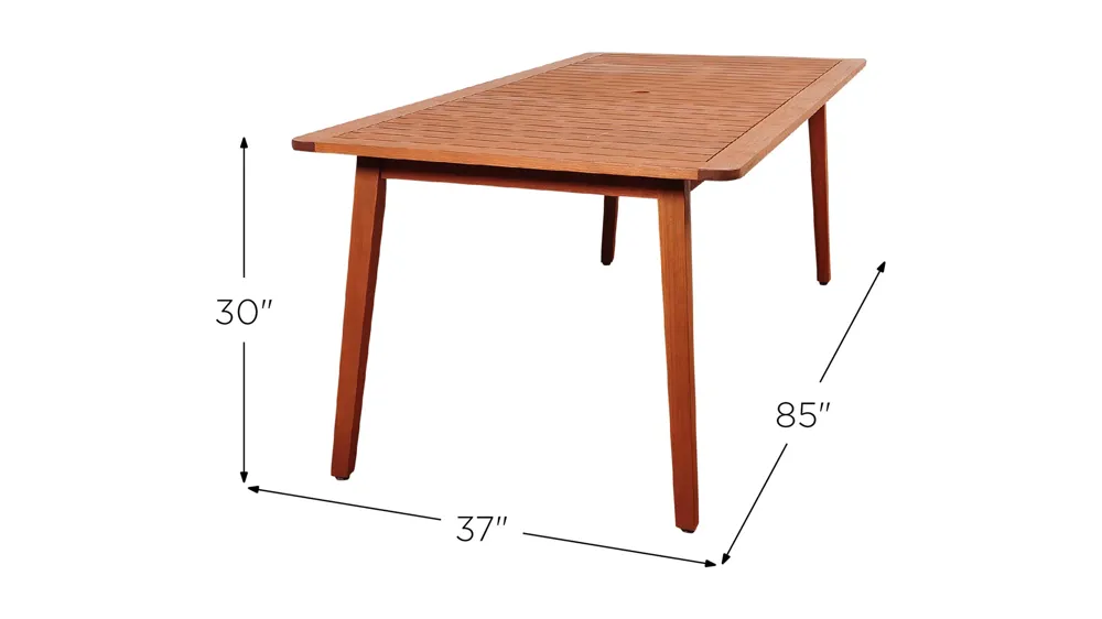Amazonia Outdoor Rectangular Table Dimensions