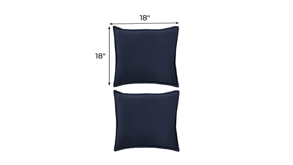 Cotton Velvet 18" Throw Pillow Set - 2 Pc. Dimensions