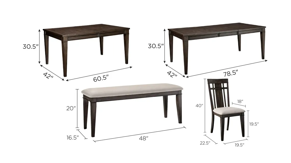 Sheffield 4-pc. Dining Set Dimensions