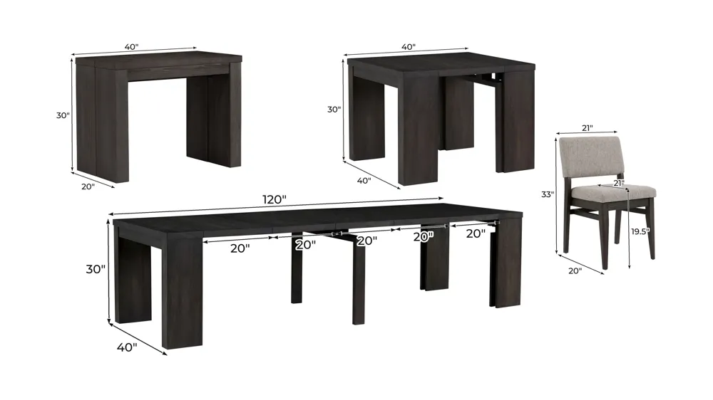 Callisto 12-pc. Dining Set Dimensions