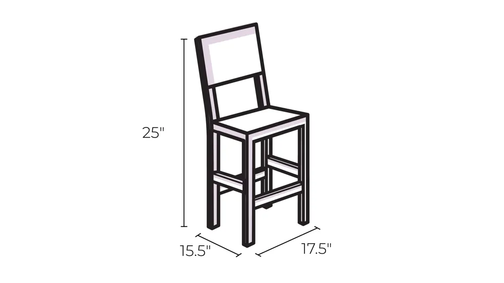 Oxton 24" Stool- Set of 2 Dimensions