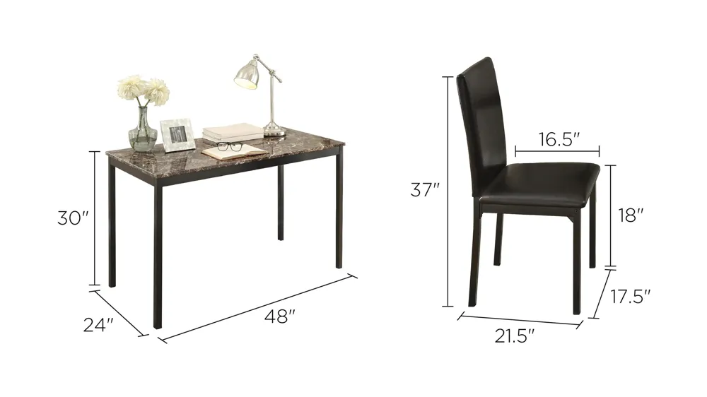 Paseo Writing Desk With Chair Dimensions