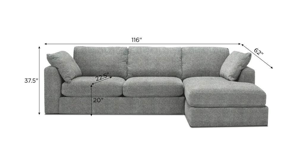 Nappily 2-pc. Sectional Dimensions