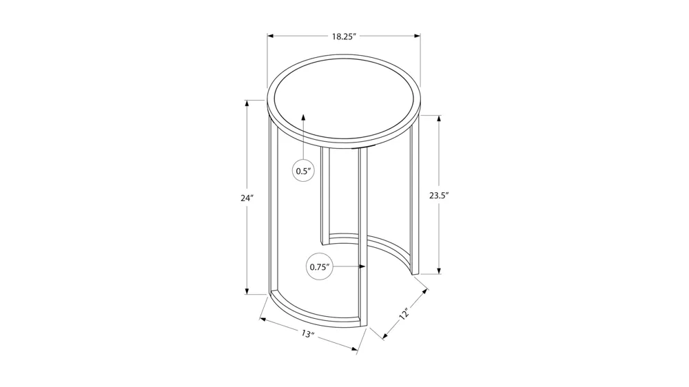 Monarch Specialties Marble Accent Table Dimensions