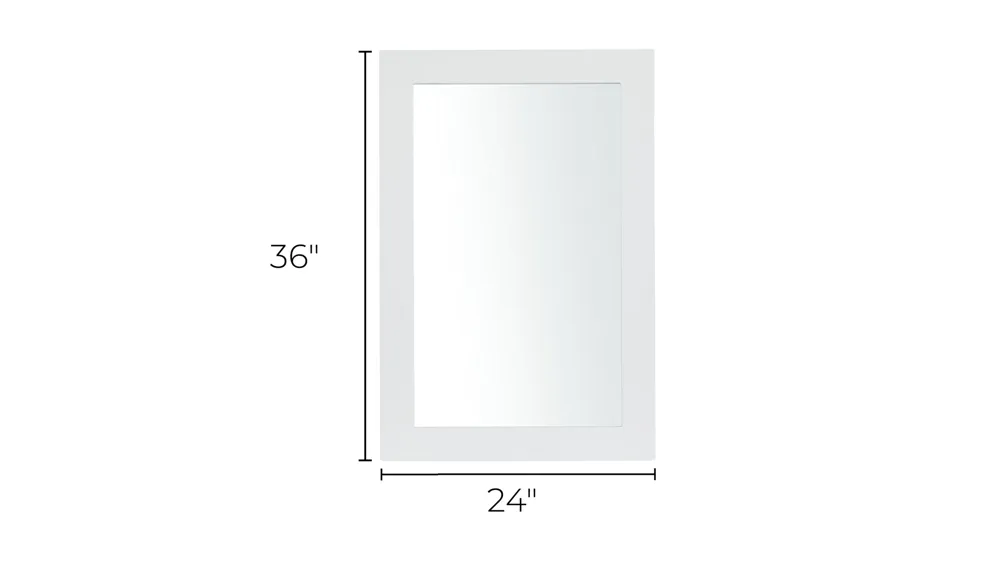 Ivy Collection White Wood Wall Mirror Dimensions