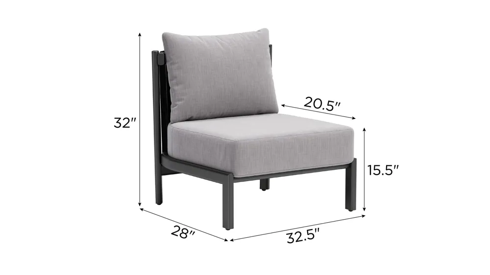 Horizon Outdoor Accent Chair Dimensions