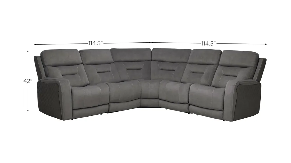 Irving 5-pc. Triple Power Sectional Dimensions