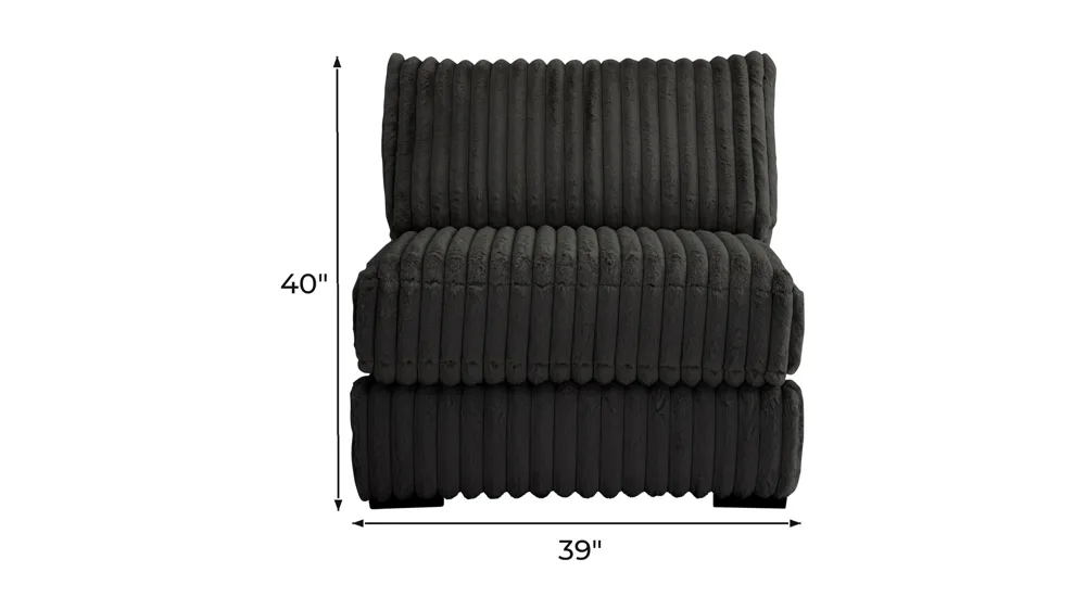 Onyx Moon Armless Chair Dimensions