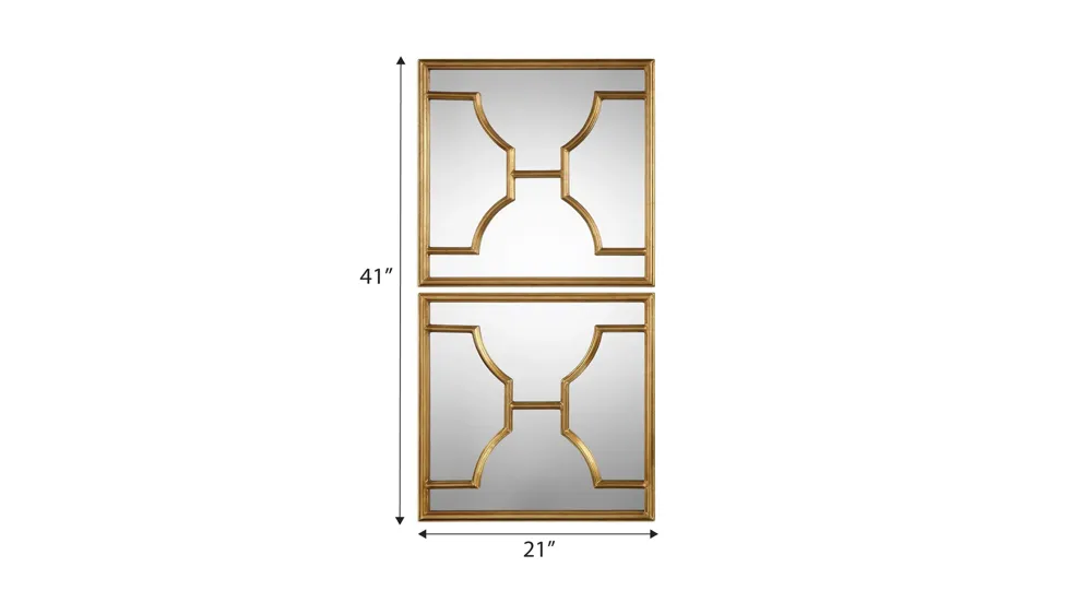 Misa Gold Square Mirrors: Set of 2 Dimensions